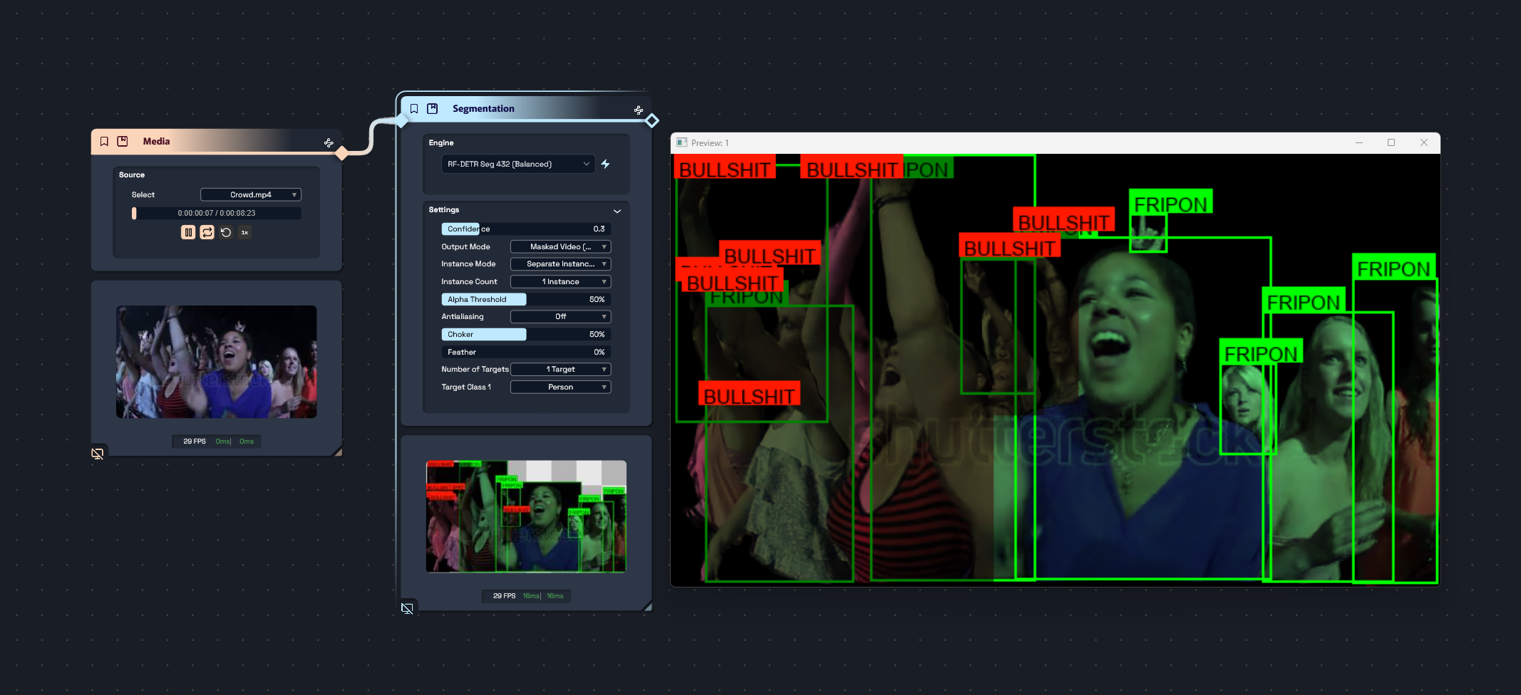 Segmentation avec labels custom