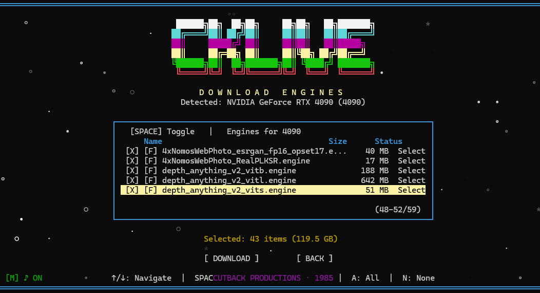 Installeur demoscene avec detection GPU